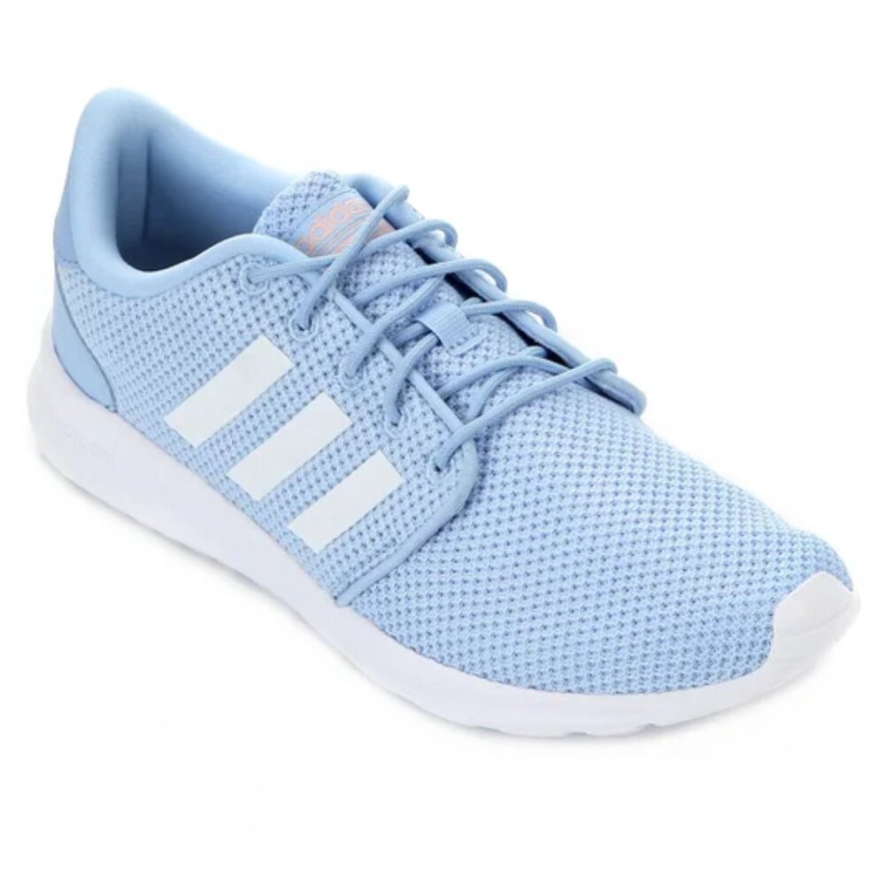 ADIDAS CLOUDFORM WOMENS SIZE 6M LIGHT BLUE AND WHITE QT RACER SNEAKERS - Picture 4 of 11